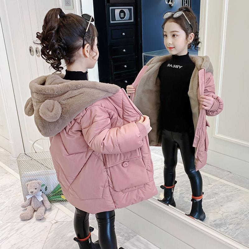 New Medium And Large Children's Down Cotton-padded Clothes Mid-length Fashionable Jacket image