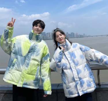 Gradient Color Cotton Jacket Image 4