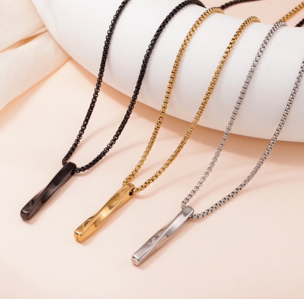 Men's Stainless Steel Necklace - Black