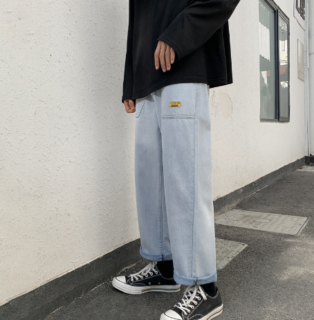 Men's Fashion Casual Straight Cropped Jeans