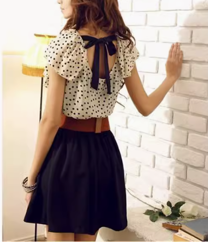 Polka Dot Dress Back View