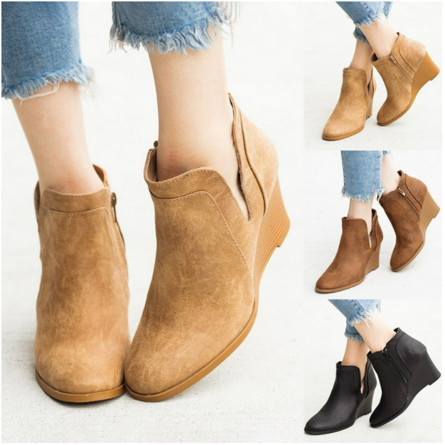 Mid-Heeled Ankle Boots