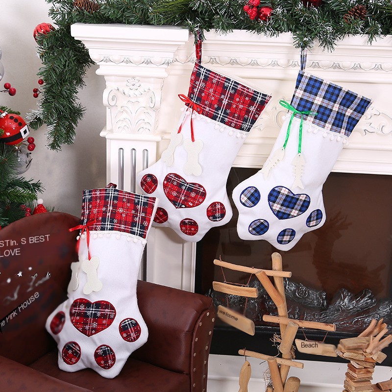 Dog Paw Christmas Stocking