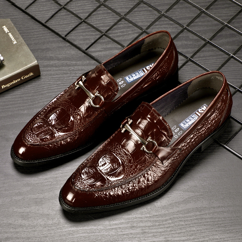 Crocodile Patterned Leather Shoes