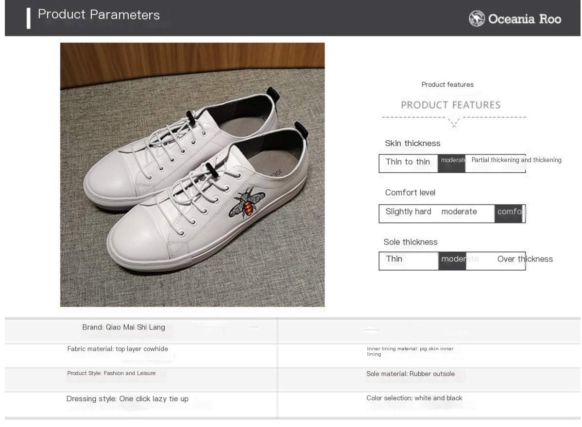 Bee Embroidered Casual Shoes Image 1