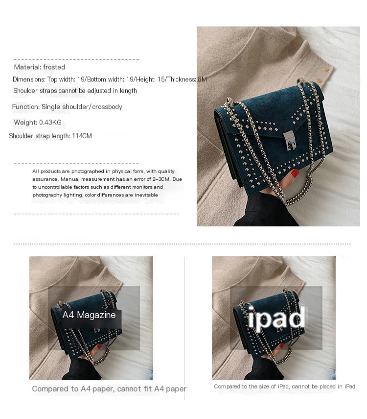 Trendy Rivet Shoulder Bag