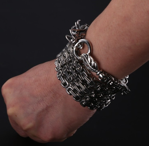 Outdoor Self-Defense Whip Chain Silver