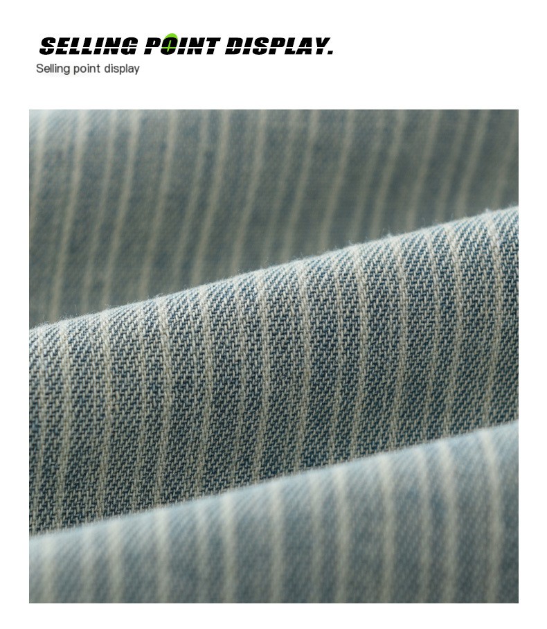 Denim contrasting color striped shirt