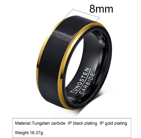 Bague moderne en acier tungstène