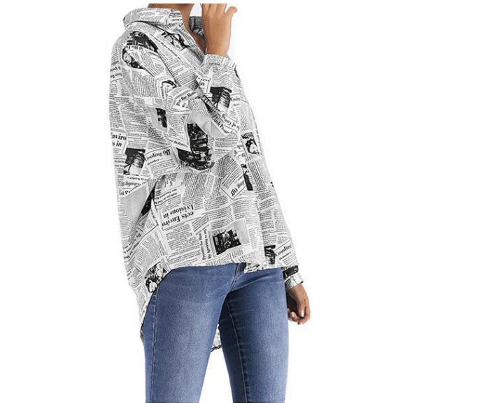 Letter Print Newspaper Shirt