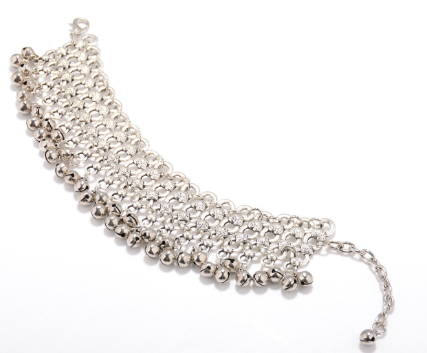 Folk Style Anklet with Bells and Fringes