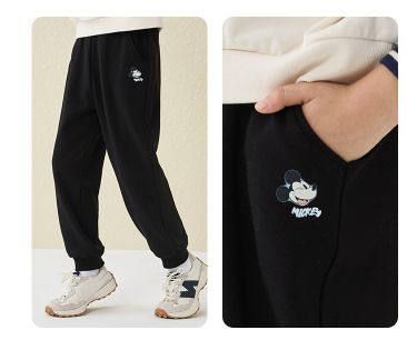 Disney children's clothing boys' knitted non-inverted velvet trousers 2023 autumn new spring and autumn fashion cartoon