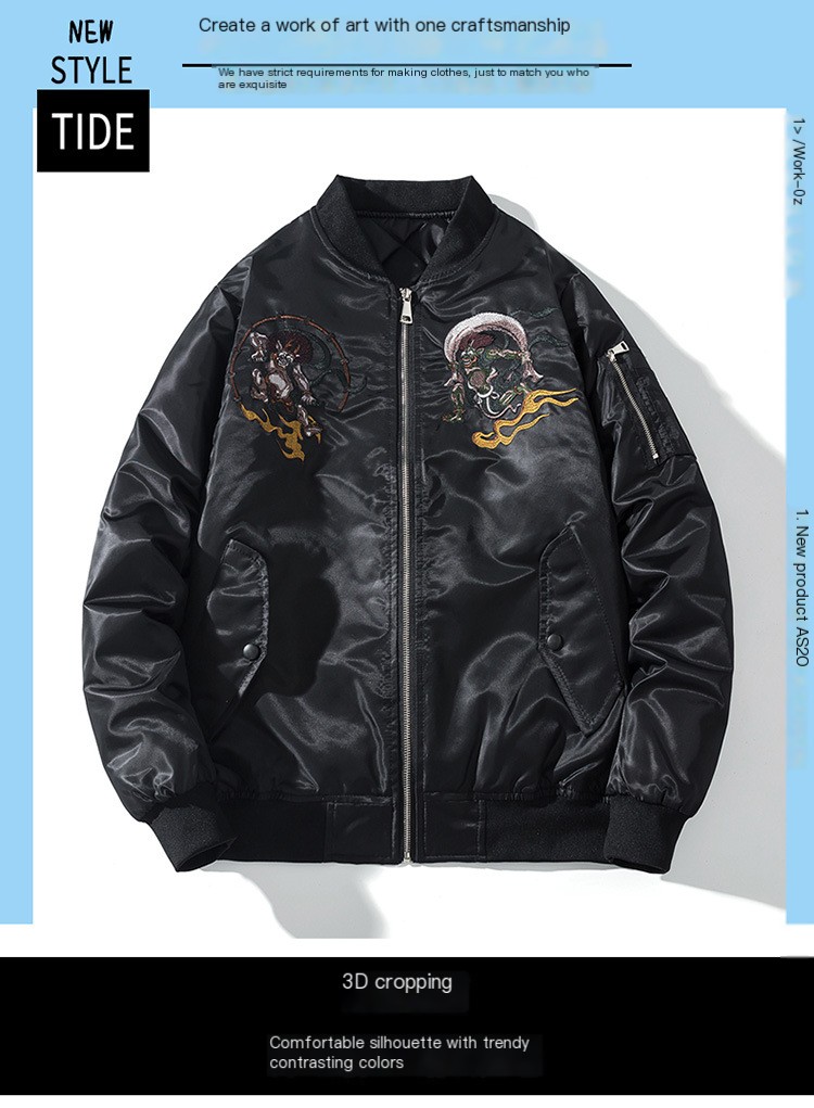 Hannya Embroidered Flight Jacket Image 3