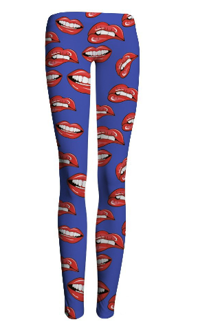Red Lip Print Leggings 1