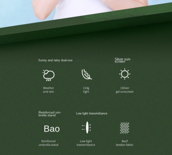Folding Head Outdoor Umbrella