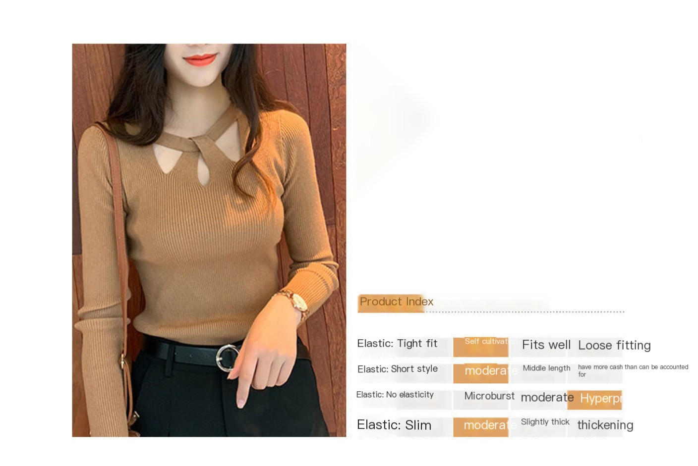Women's Slim Elastic Sexy Hollow Solid Sweater