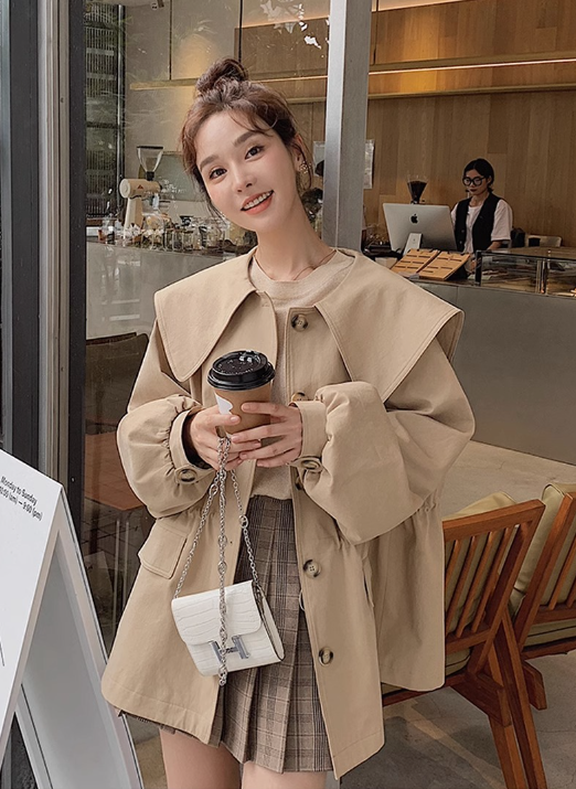 Women's Waist Small Windbreaker Mid-length Coat Image 5