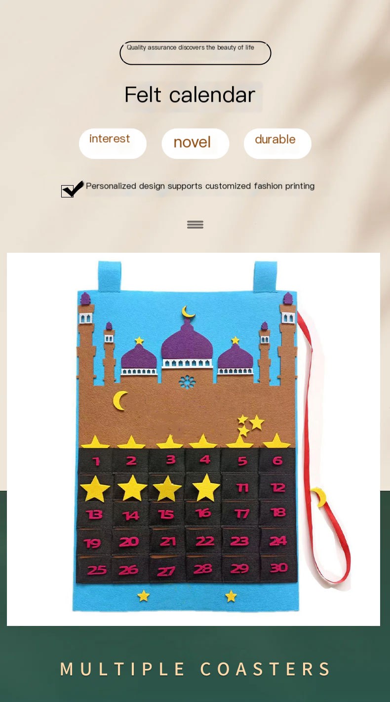 Countdown decorated hanging felt calendar