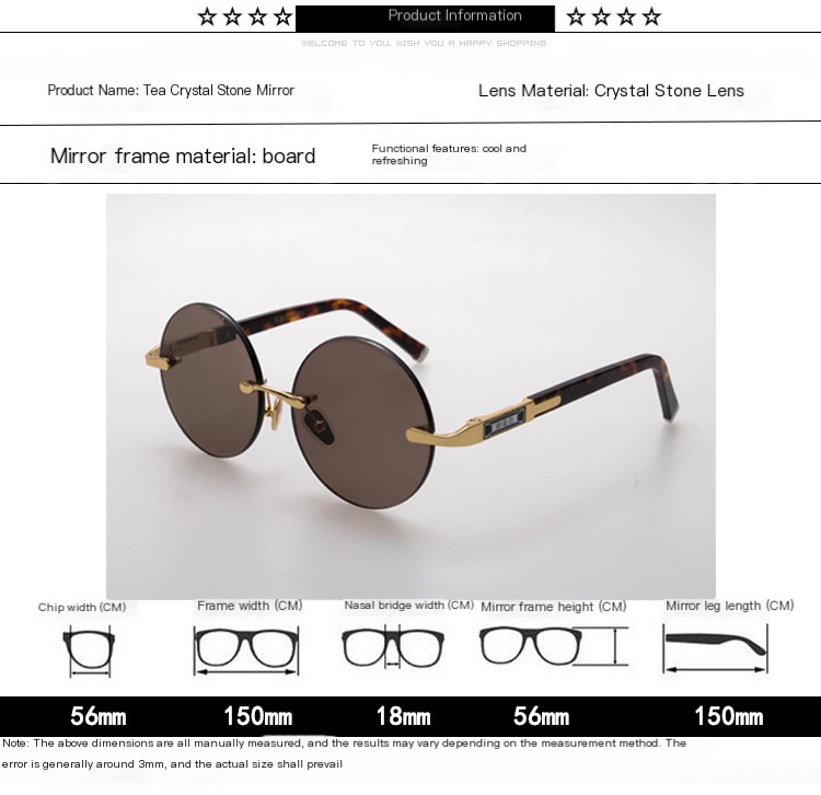 Retro Round Crystal Sunglasses 1