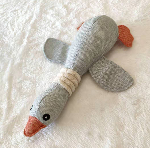 Plush Dog Toy - Gray Wild Goose