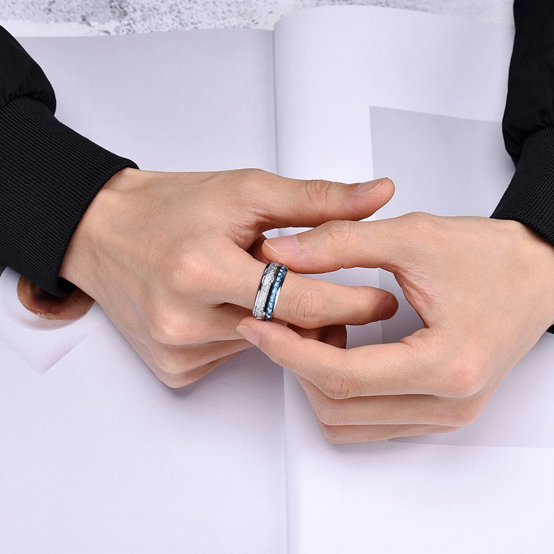 Tungsten Carbon Fiber Ring 8