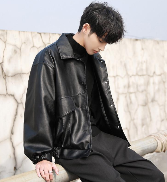 Men's Genuine Leather Winter Jacket - Details