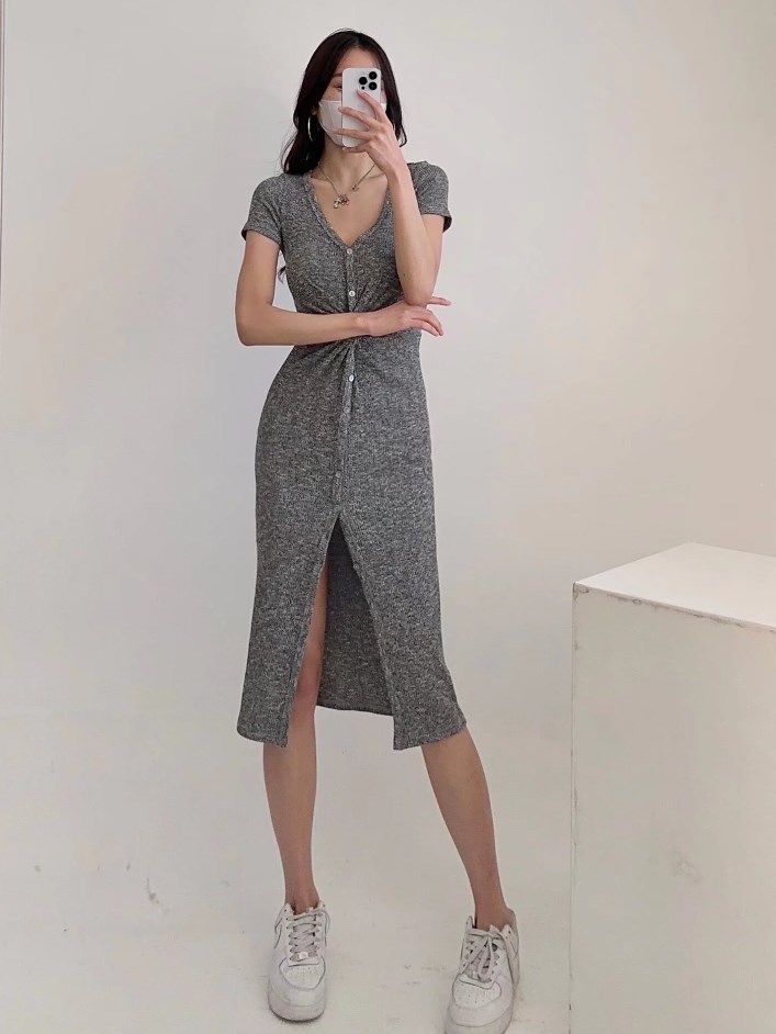 Floral Grey Dress