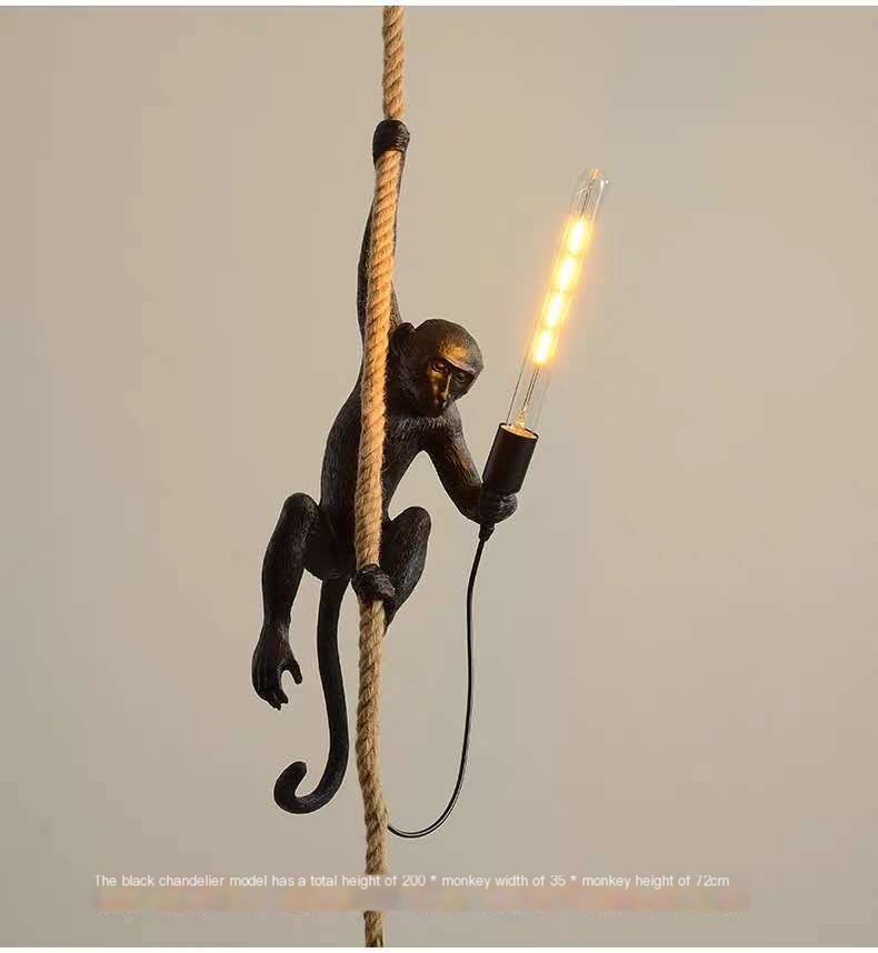 Hemp Rope Monkey Lamp