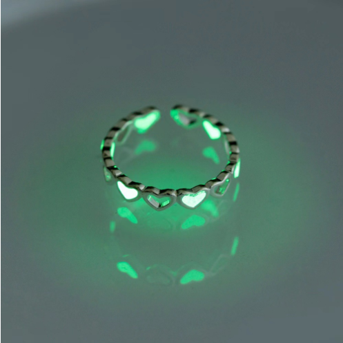 Glow-in-the-dark Heart Adjustable Ring 4