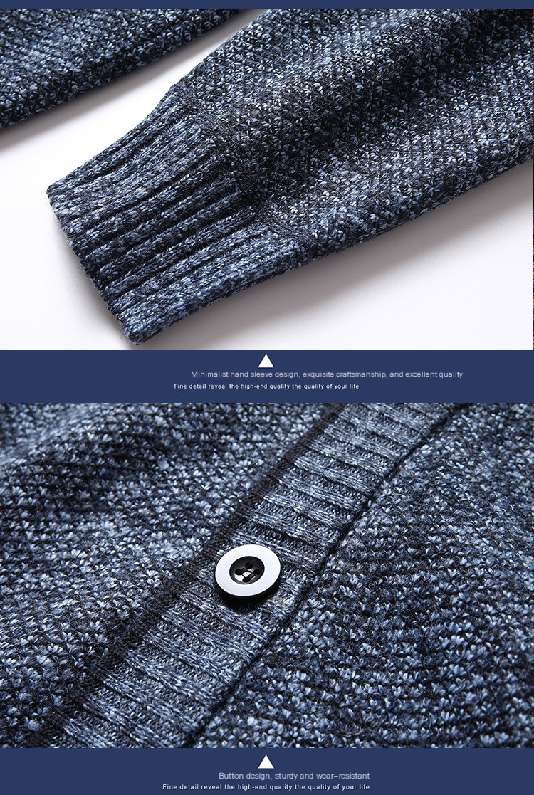 Men's Plush Knit Button Cardigan Sweater