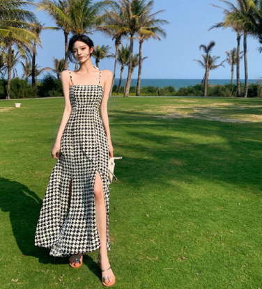 Plaid Suspenders Dress 4