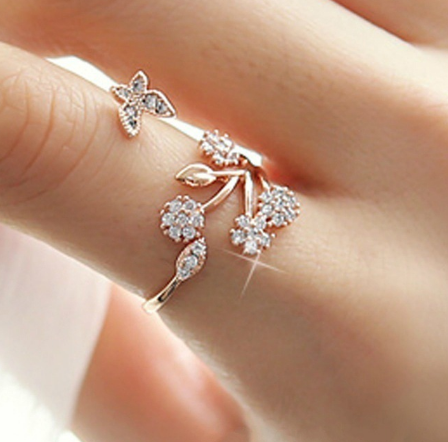 Dandelion Open Ring in Rose Gold