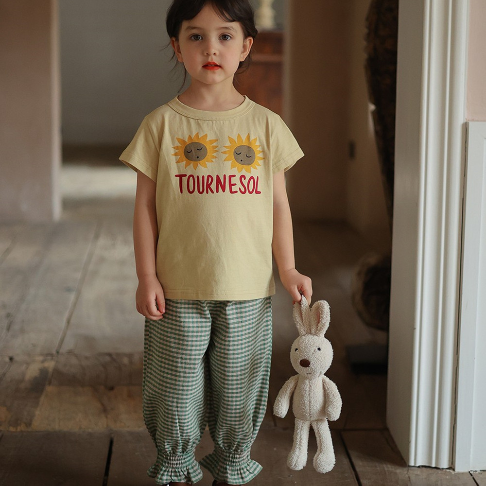 Cotton Cartoon Short Sleeved T-shirt For Children's Summer Wear image