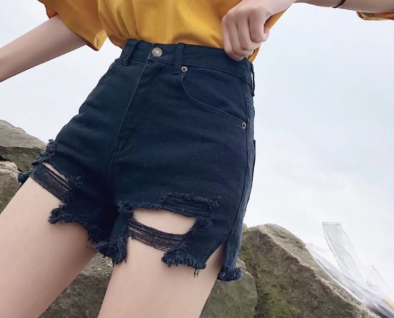 Ripped Denim Shorts 8
