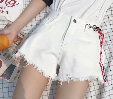 High-Waisted Denim Shorts Image 2