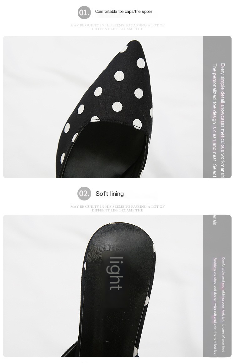 Fashionable pointed toe mules