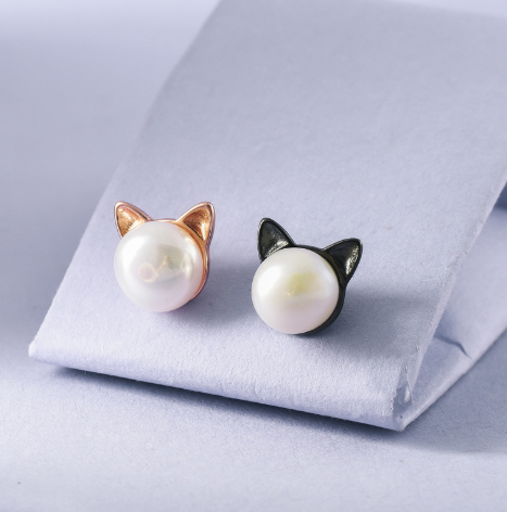Rose Gold Cat Ear Earrings