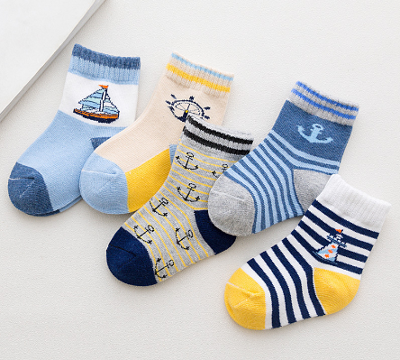 Cartoon Color Matching Sailing Cotton Socks