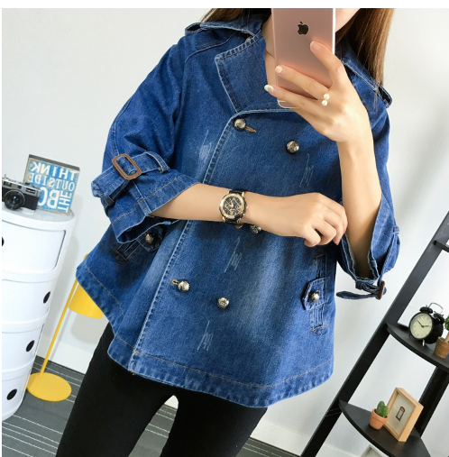 Wide A-Line Cut of Denim Jacket