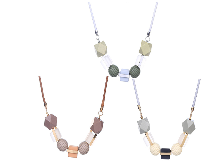 Colorful Wooden Pendant Necklace Display