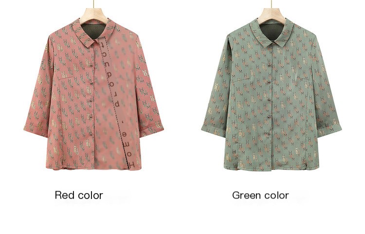 Middle-aged and elderly spring clothing seven-sleeve shirt mother thin top coat 60-year-old 70-year-old grandmother fashion clothes for the elderly