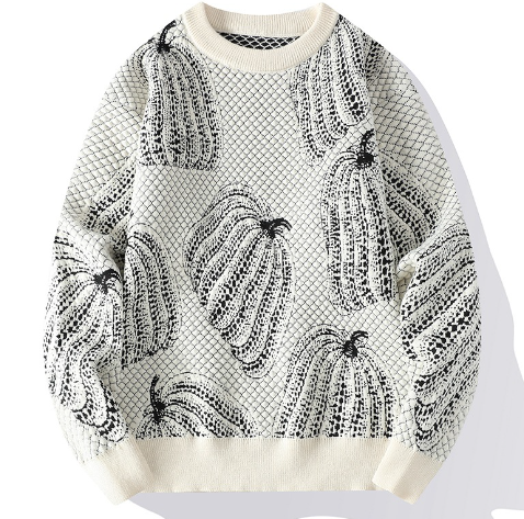 Color Matching Jacquard Sweater