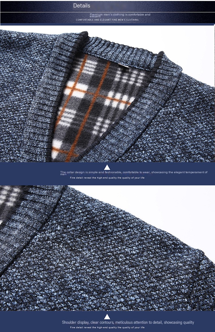 Men's Plush Knit Button Cardigan Sweater