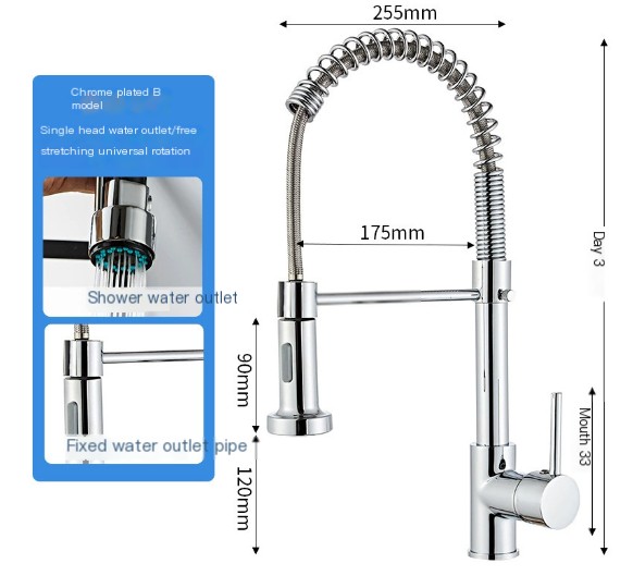 Full Copper Pull-out Kitchen Faucet Image 1
