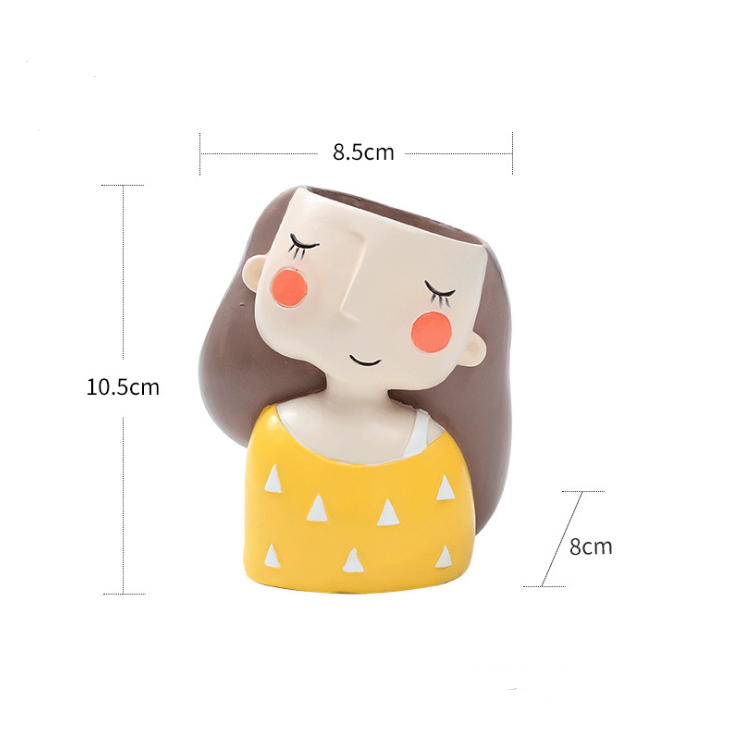 Cartoon Girl Succulent Planter 4