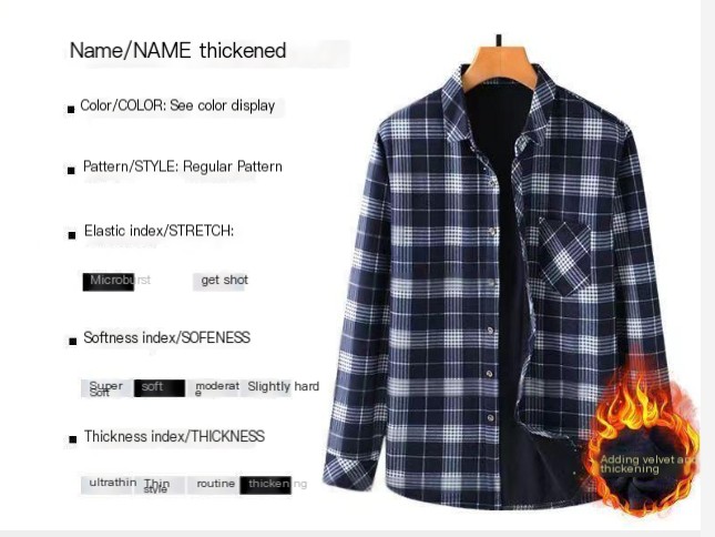 Men's Plaid Winter Jacket with Fleece Lining