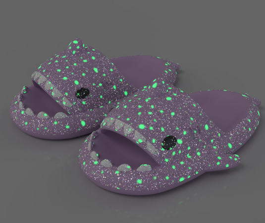 Starry Sky Luminous Shark Slippers