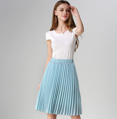 Pleated Skirt Sky Blue