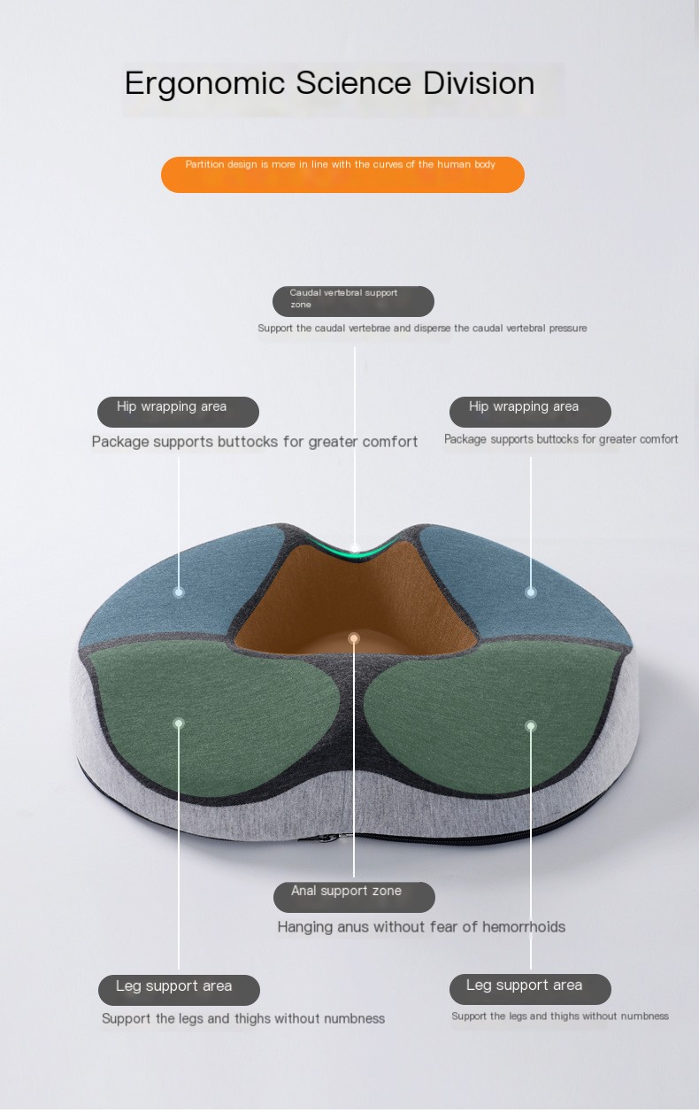 Memory foam hemorrhoid cushion seat cushion for long-term sitting without collapsing hollow breathable chair butt pad beautiful buttocks coccyx coccyx buttocks seat cushion