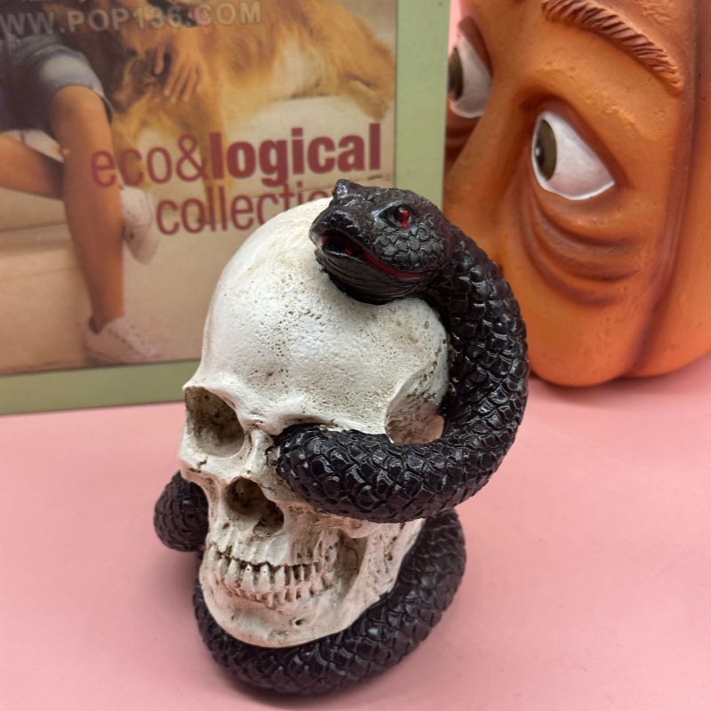 Day of the Dead Black Snake Head Bones Ornament